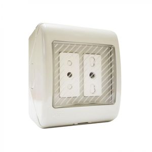 Casquete Hidrobox Toma Corriente 10 Amper + 10/16 Amper Blanco