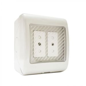 Casquete Hidrobox Toma Doble 10 Amper Blanco