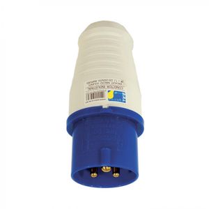 Enchufe Industrial Macho Volante 2 P + T 16 A 220 V Azul