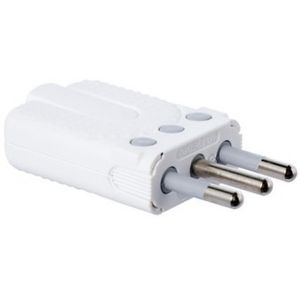 Enchufe Macho Volante Convertible 2 P + T 10 A Blanco