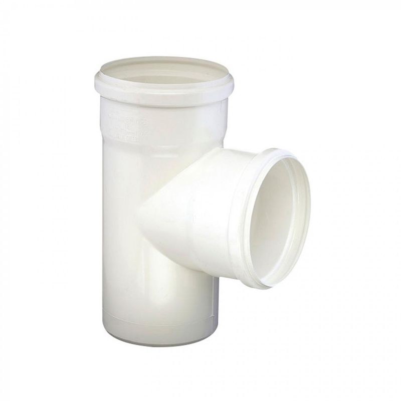 Cañón Económico Restricción Tee PVC-Sanitario Blanco con groma 75 x 75 mm|Hoffens