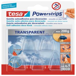 Gancho Autoadhesivo Removible Power Strip Deco Transparente 5 un