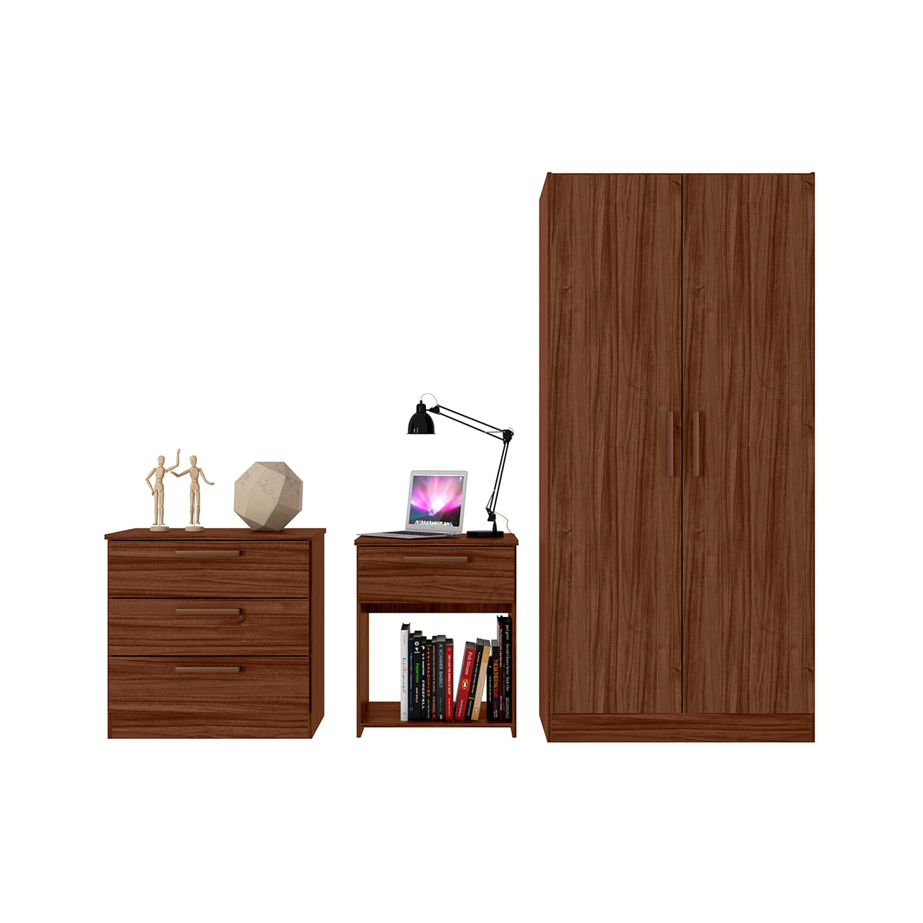 Combo Closet + Comoda + Velador Aurora Zanzini