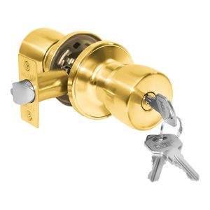 Cerradura Tubular Pomo Acceso Tulipa Bronce Satinado Brillante