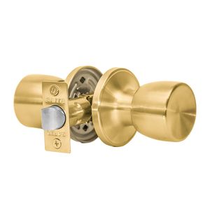 Cerradura Tubular Pomo Simple Paso Tulipa Bronce Satinado