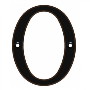 Número 0 Estándar Rústico 8,5 cm Negro Brillante