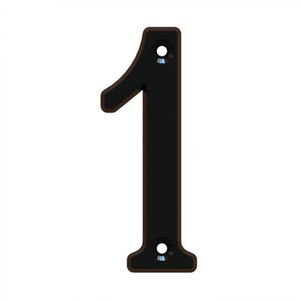 Número 1 Estándar Rústico 8,5 cm Negro Brillante