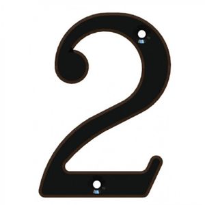 Número 2 Estándar Rústico 8,5 cm Negro Brillante