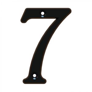 Número 7 Estándar Rústico 8,5 cm Negro Brillante
