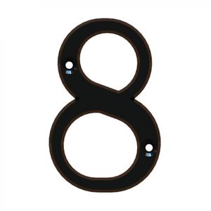 Número 8 Estándar Rústico 8,5 cm Negro Brillante
