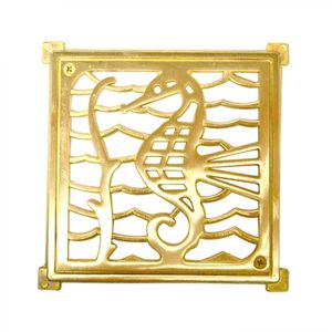 Rejilla Pileta Cuadrada 140 mm Bronce Satinado