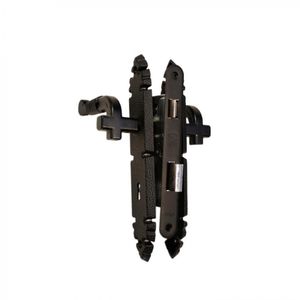 Cerradura De Embutir Manilla Dormitorio Rústica B40 Negro Brillante