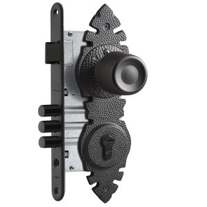 Cerradura De Embutir Pomo Oficina Rústica Urbano Negro