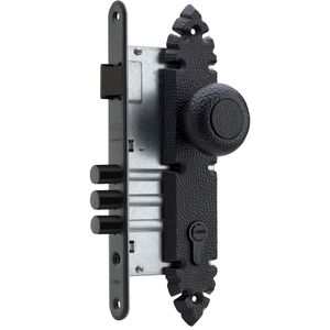 Cerradura De Embutir Pomo Oficina Rústica B60 Negro Brillante