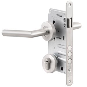 Cerradura De Embutir Manilla Oficina Toscana B60 Acero Inoxidable Brillante