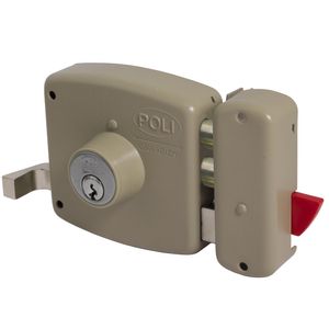 Cerradura De Sobreponer Bandera Puerta Beige Brillante