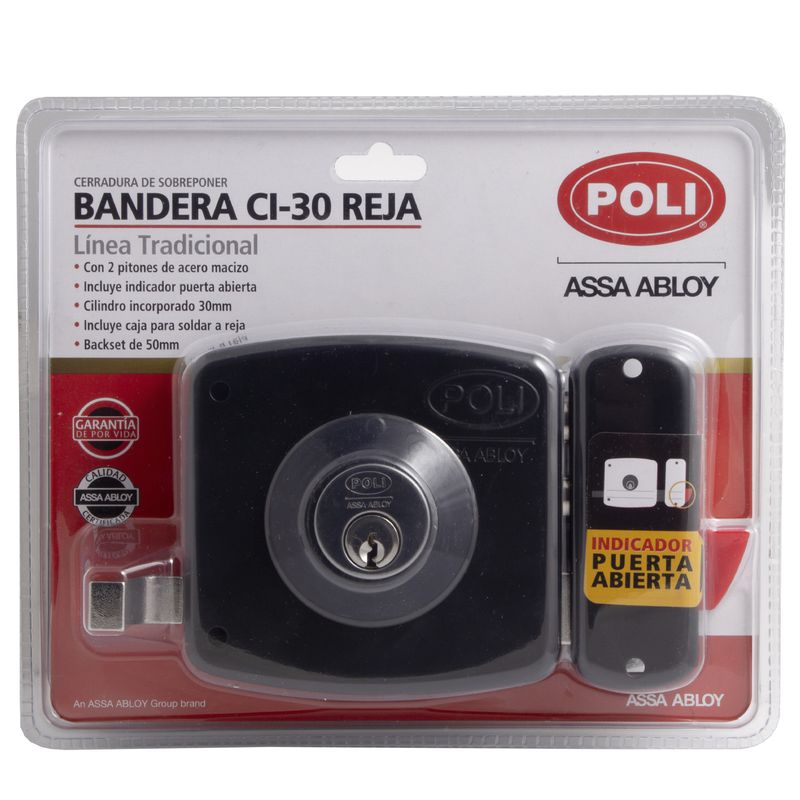 Cerradura sobreponer R-110 negra con caja