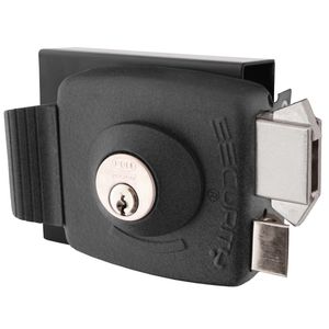 Cerradura De Sobreponer Antipalanca Corredera Security Negra Brillante