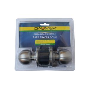 Cerradura Cilíndrica Pomo Simple Paso P-500 Acero Inoxidable Brillante