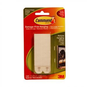 Sujeta Cuadros Tiras Grandes Blanco 4 Pares