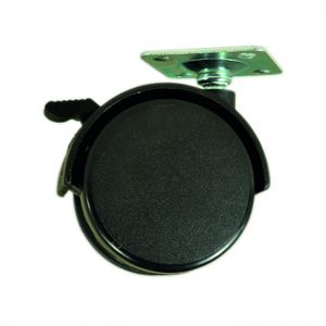 Rueda Nylon Con Base Y Freno 50 mm Negro