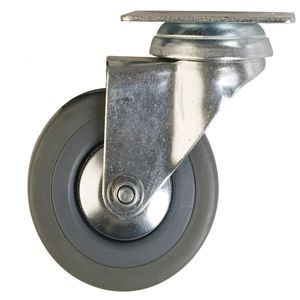 Rueda Goma Con Base 100 mm Gris