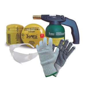 Kit Soplete Profesional 160 + 2 Gas 190 + Par De Guantes + Lentes De Seguridad