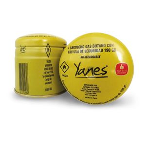 Cartucho De Gas Butano Con Válvula 190 gr Yanes