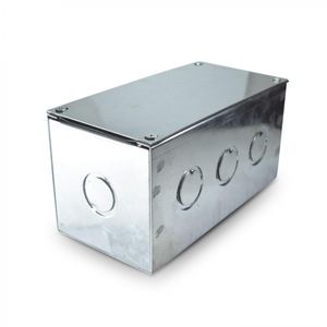 Caja De Distribución Metálica 200 x 100 x 100 mm Plateado