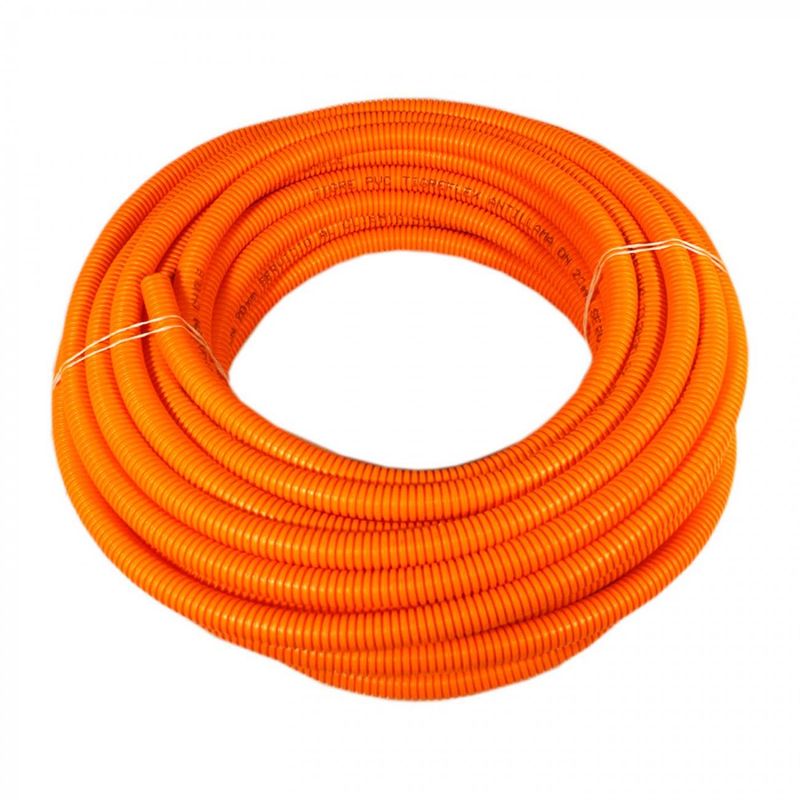 Tubería Corrugado Naranjo de PVC 20 mm 25 mt