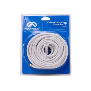 Cable Coaxial Terminal F Macho 15 m Blanco