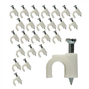 Grampa Cable Coaxial RG59 6 mm 25 un Blanco