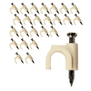 Grampa Cable Coaxial RG6 6 mm 25 un Blanco