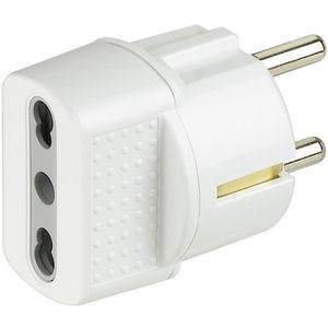 Adaptador Schuko 2 P 10/16 A Blanco
