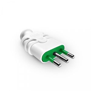 Enchufe Macho Volante 2 P + T 10 A 220 V Blanco