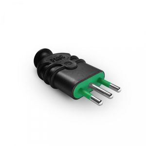 Enchufe Macho Volante 2 P + T 10 A 220 V Negro