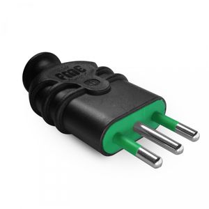 Enchufe Macho Volante 2 P + T 16 A 220 V Negro