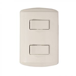 Placa Armada Interruptor 9/15 Doble 10 A Modus Plus Blanco