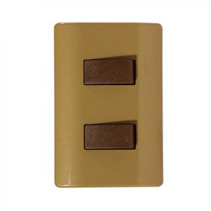 Placa Armada Interruptor 9/15 Doble 16 A Génesis Dorado