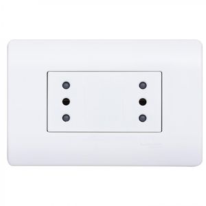 Placa Armada Enchufe Doble 10 A Génesis Blanco