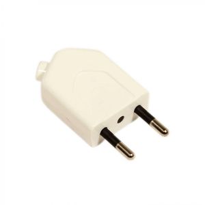 Enchufe Macho Volante Salida Inclinada Con Abrazadera 2 Polos 10 A Blanco