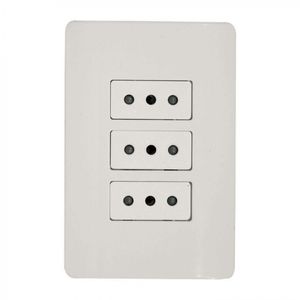 Placa Armada Enchufe Triple 10 A Orion Blanco
