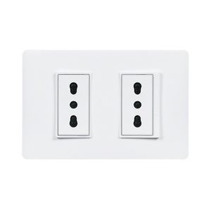 Placa Armada Enchufe Doble 2 P + T 10/16 A Lúzica Blanco
