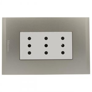 Placa Armada Enchufe Triple 10 A Nóbile Perla
