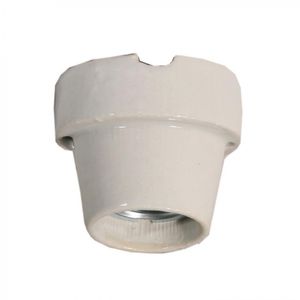Portalámpara Porcelana Base Inclinada E27 Blanco