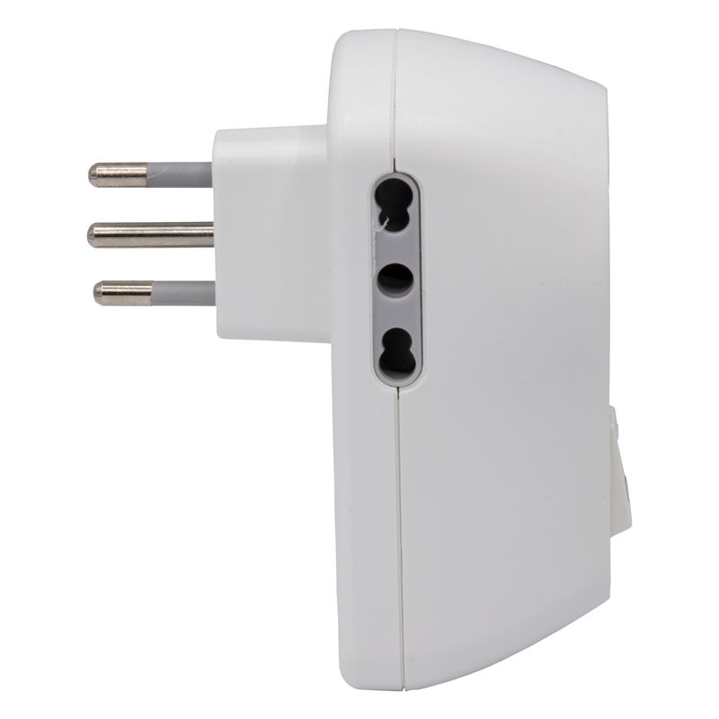 Adaptador en forma de T con ángulo de 3 enchufes Schuko 250V en color  blanco - Hydrabazaar