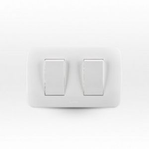 Placa Armada Interruptor 9/15 Doble 10 A 250 V Blanco