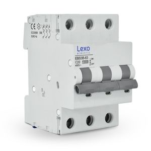 Interruptor Automático EBS3B-63 C 3 Polo 10 kA 20 A Blanco