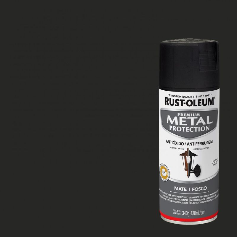 Pintura Anticorrosiva Metal Protection Rust-Oleum Negro Mate 345mL