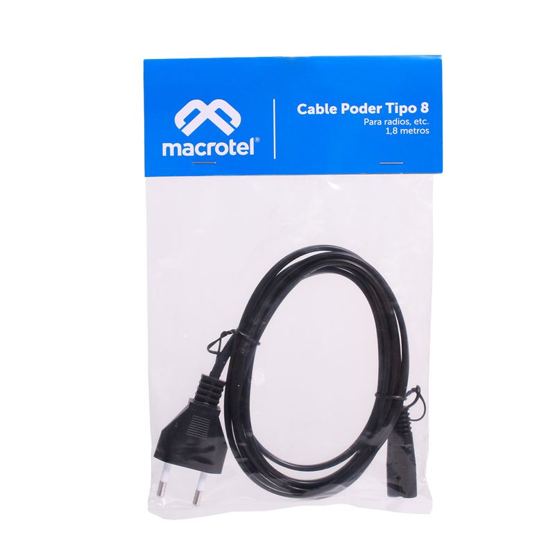 Cable Corriente Poder Tipo 8 1MTS - AP Computadores